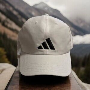 adidas Women's Fit Ball Cap Adjustable Strap Back Golf/Tennis White With Black